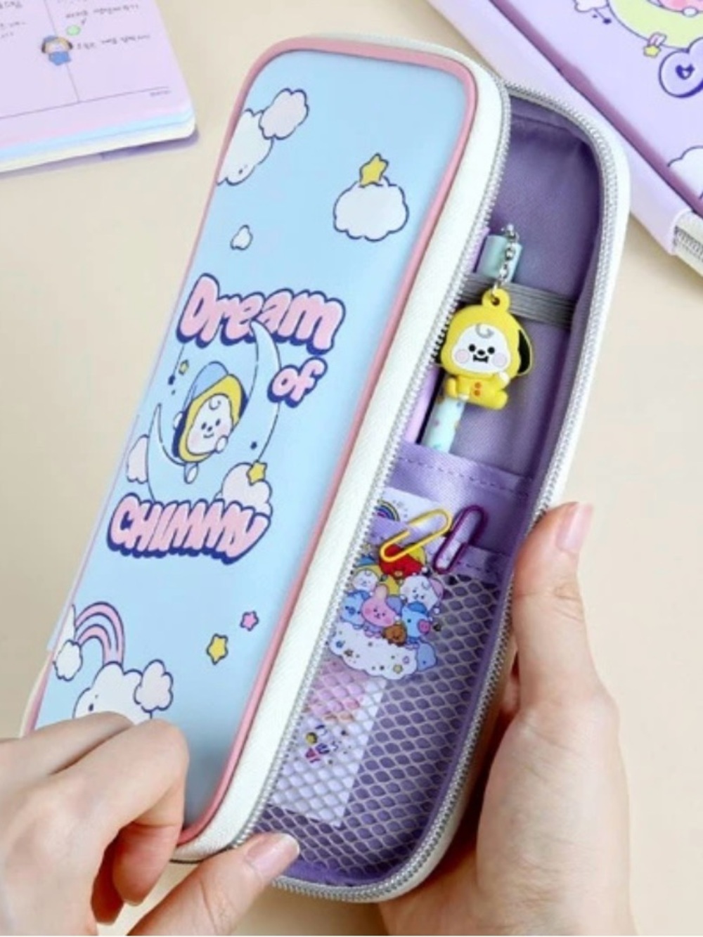 BT21 Dream Baby P-Pocket Zipper Pencil Case Pouch Chimmy